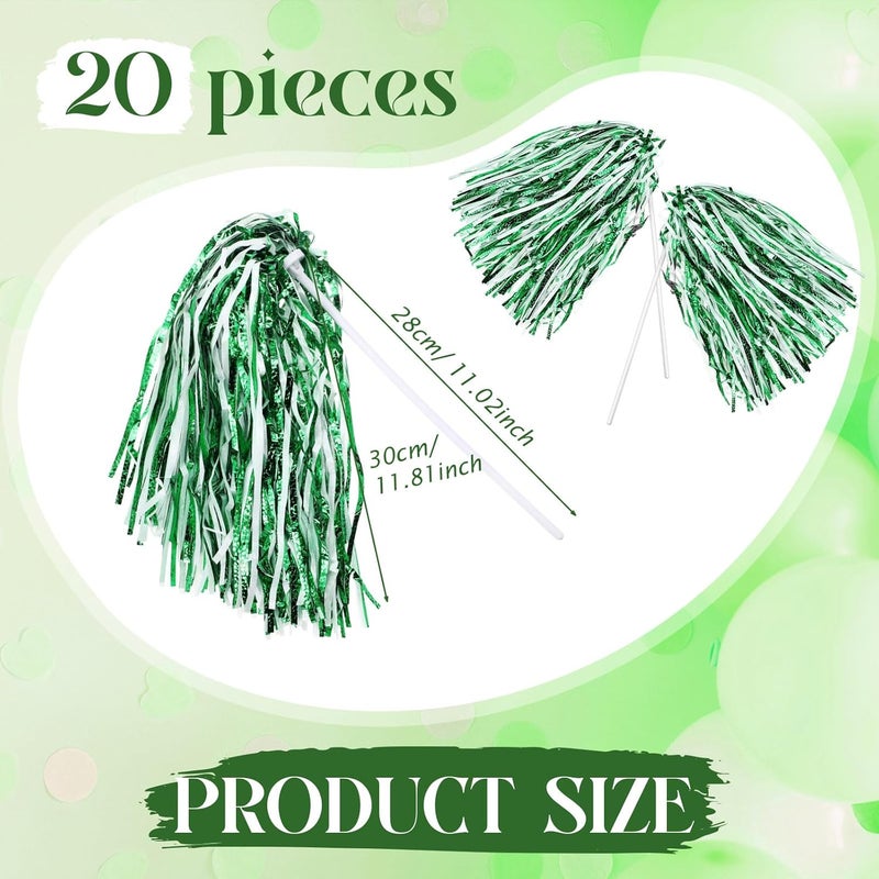 PullCrease 20 Pcs School Spirit Shakers Bulk, Cheerleader Pom Poms for Adults Sports Team Party Dance Football Basketball Volleyball Homecoming Fan Celebration Sporting Event - Image 2